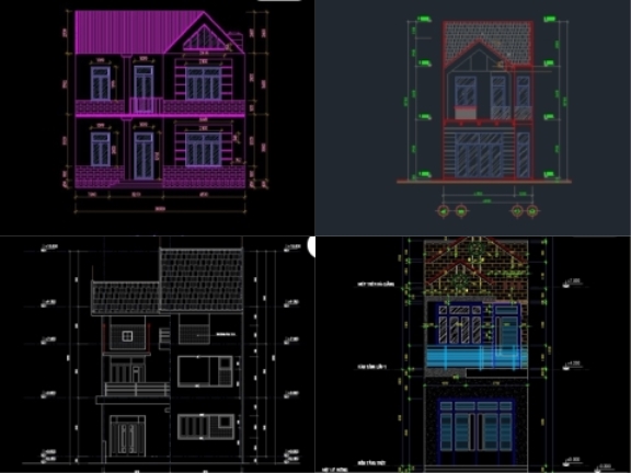 Tổng hợp 43 mẫu bản vẽ cad nhà phố 2 tầng [sale 15%]